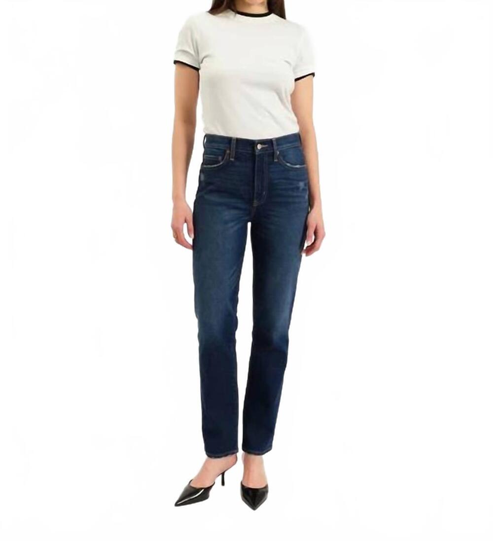 NEW DAZE smarty high rise slim straight jeans in blue